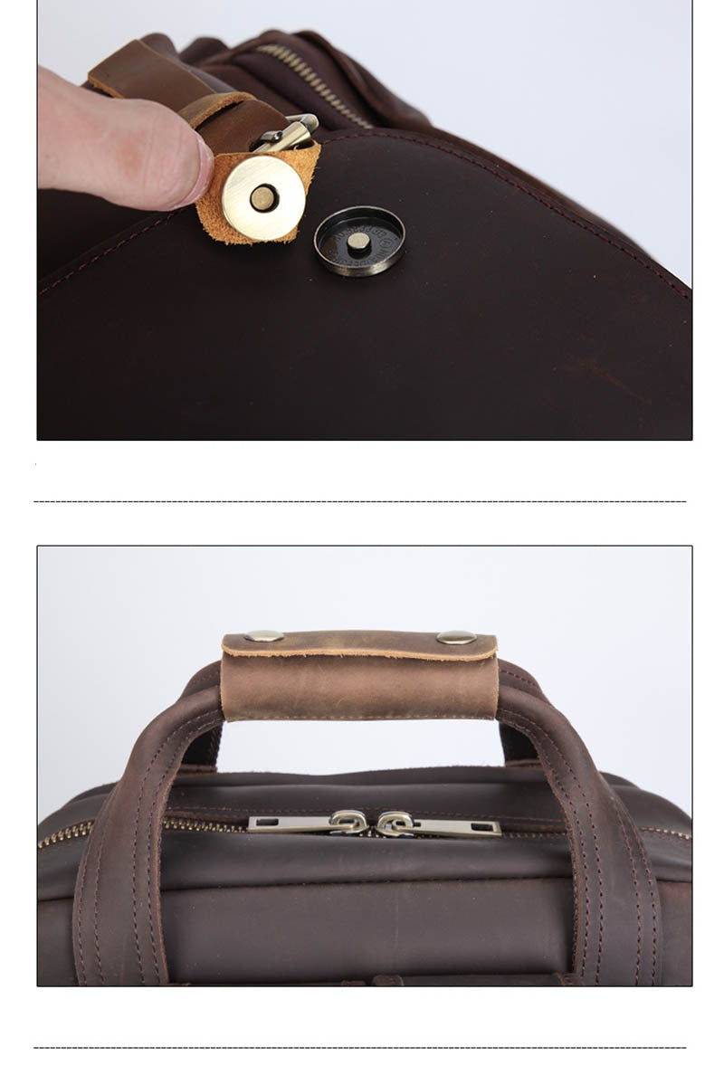 The Gaetano | Large Leather Backpack Camera Bag with Tripod Holder - The Tool Store