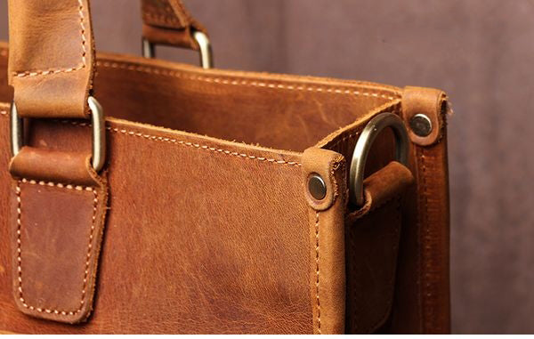 The Dagmar Leather Briefcase | Vintage Leather Messenger Bag - The Tool Store