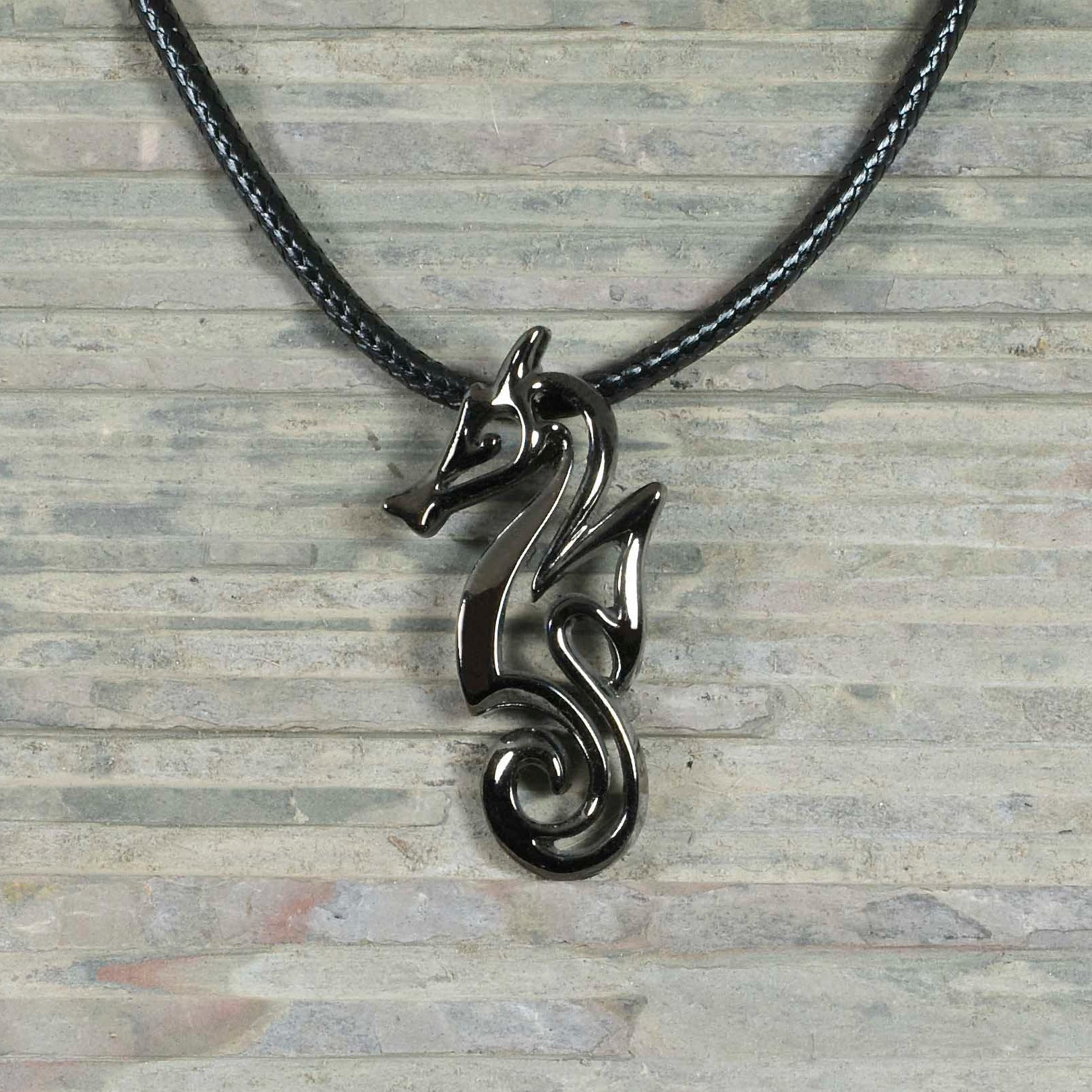 Seahorse Necklace for Women Hematite- Jet Black Seahorse Pendant, Gift for Seahorse Lover, Seahorse Charm, Seahorse Pendant Hematite - The Tool Store