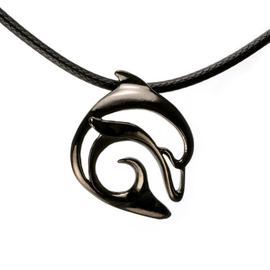 Dolphin Necklace for Men and Women- Hematite Dolphin Pendant for Men, Dolphin Charm Hematite, Dolphin Jewelry for Women, Jet Black  Jewelry - The Tool Store