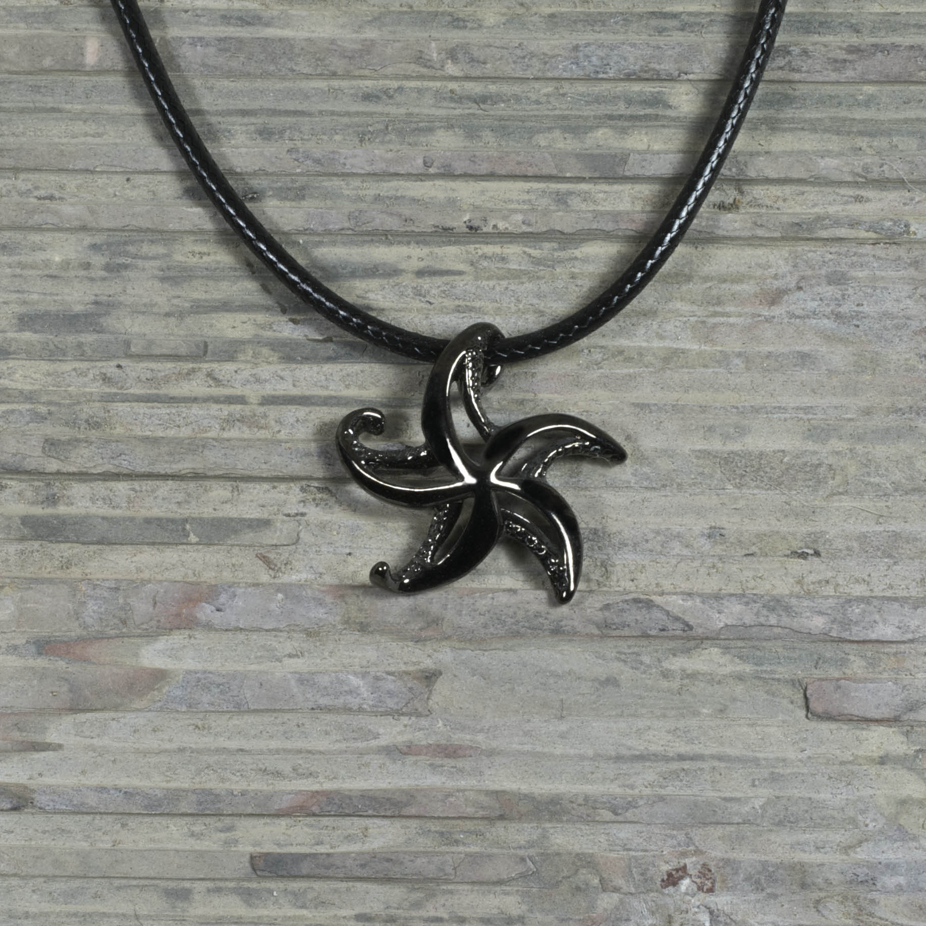 Starfish Necklace for Women Hematite- Sea Star Pendant Jet Black, Starfish Necklace Charm Hematite Finish, Beachy Necklaces, Starfish Black Necklace - The Tool Store