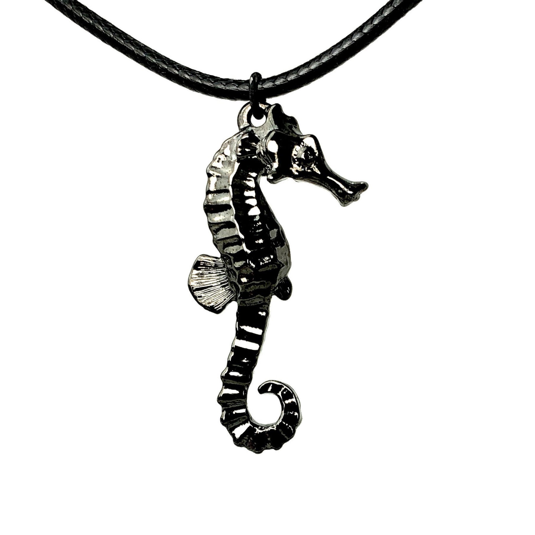 Seahorse Necklace for Women Hematite- Jet Black Seahorse Jewelry, Gift for Seahorse Lover, Seahorse Charm, Seahorse Pendant Hematite - The Tool Store