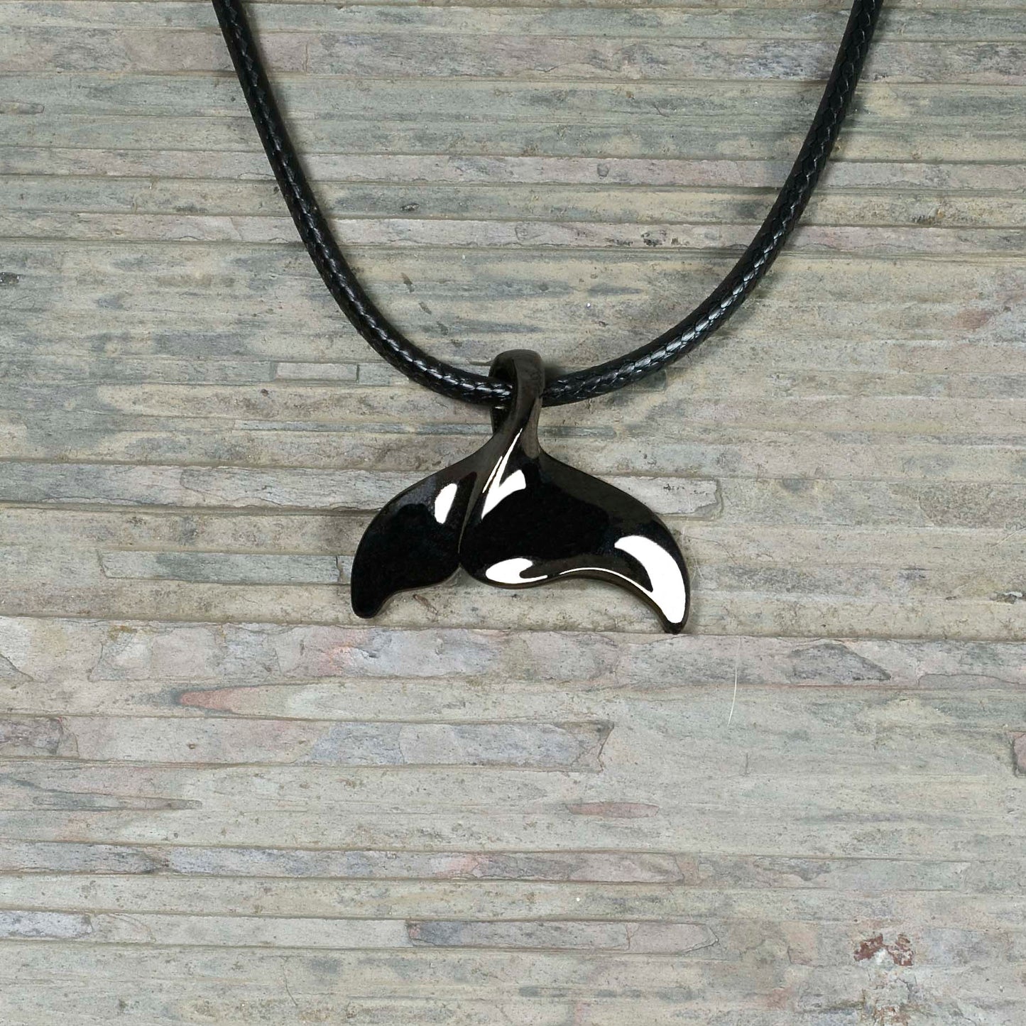 Whale Tail Necklace Hematite- Whale Fluke Black Pendant, Whale Watching Gift, Jet Black Whale Fluke Necklace, Gifts for Whale Lovers, Fluke Charm - The Tool Store