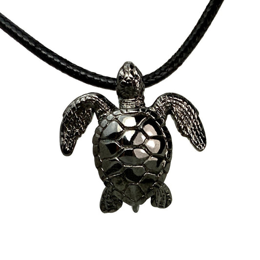 Turtle Necklace for Women and Men- Sea Turtle Necklace Hematite, Black Turtle Jewelry, Turtle Gifts, Ocean Gifts for Sea Turtle Lovers, Turtle Charm - The Tool Store