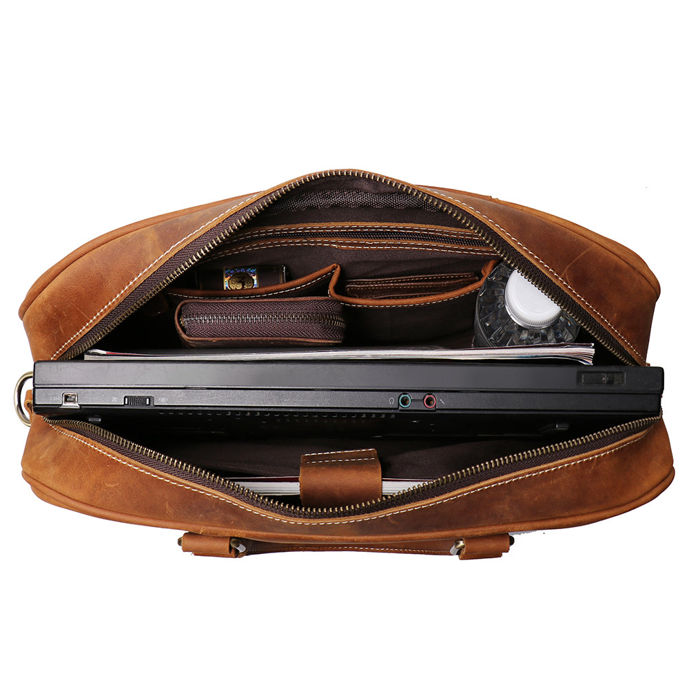 The Bjorn Leather Laptop Bag | Vintage Leather Briefcase - The Tool Store