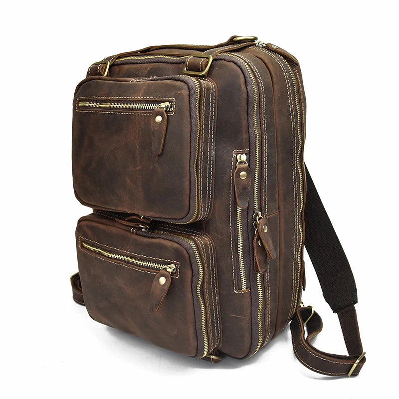 Dublin Leather Backpack Briefcase 2-in-1 - The Tool Store