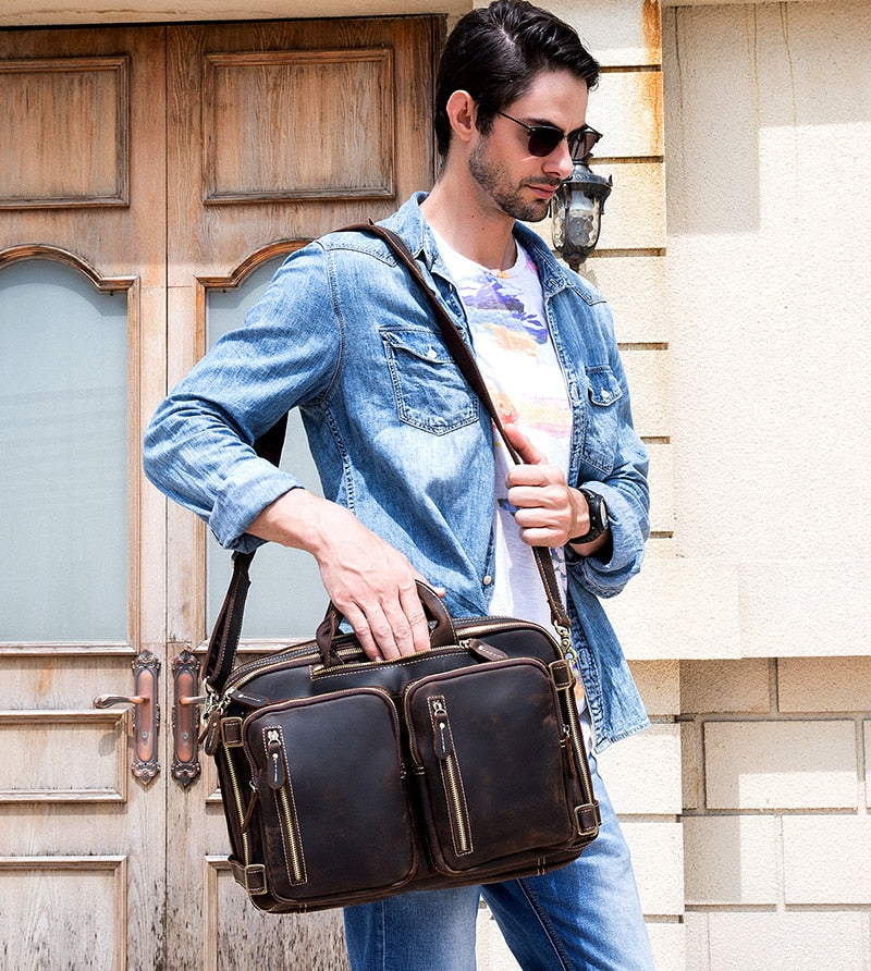 Dublin Leather Backpack Briefcase 2-in-1 - The Tool Store