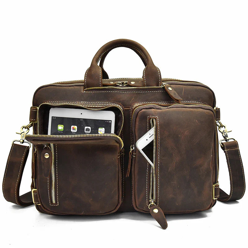 Dublin Leather Backpack Briefcase 2-in-1 - The Tool Store