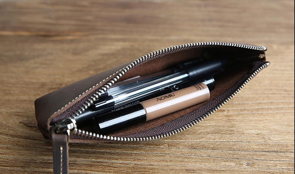 The Pallavi | Handmade Leather Pencil Case - Leather Makeup Bag - The Tool Store