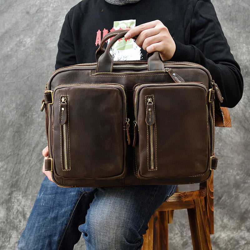 Dublin Leather Backpack Briefcase 2-in-1 - The Tool Store