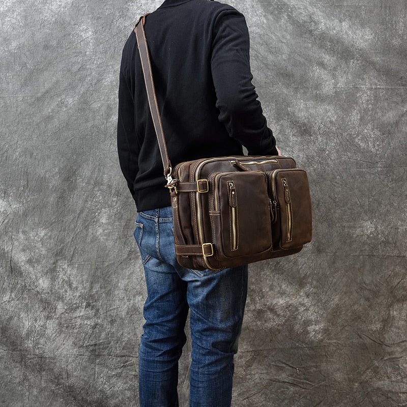 Dublin Leather Backpack Briefcase 2-in-1 - The Tool Store