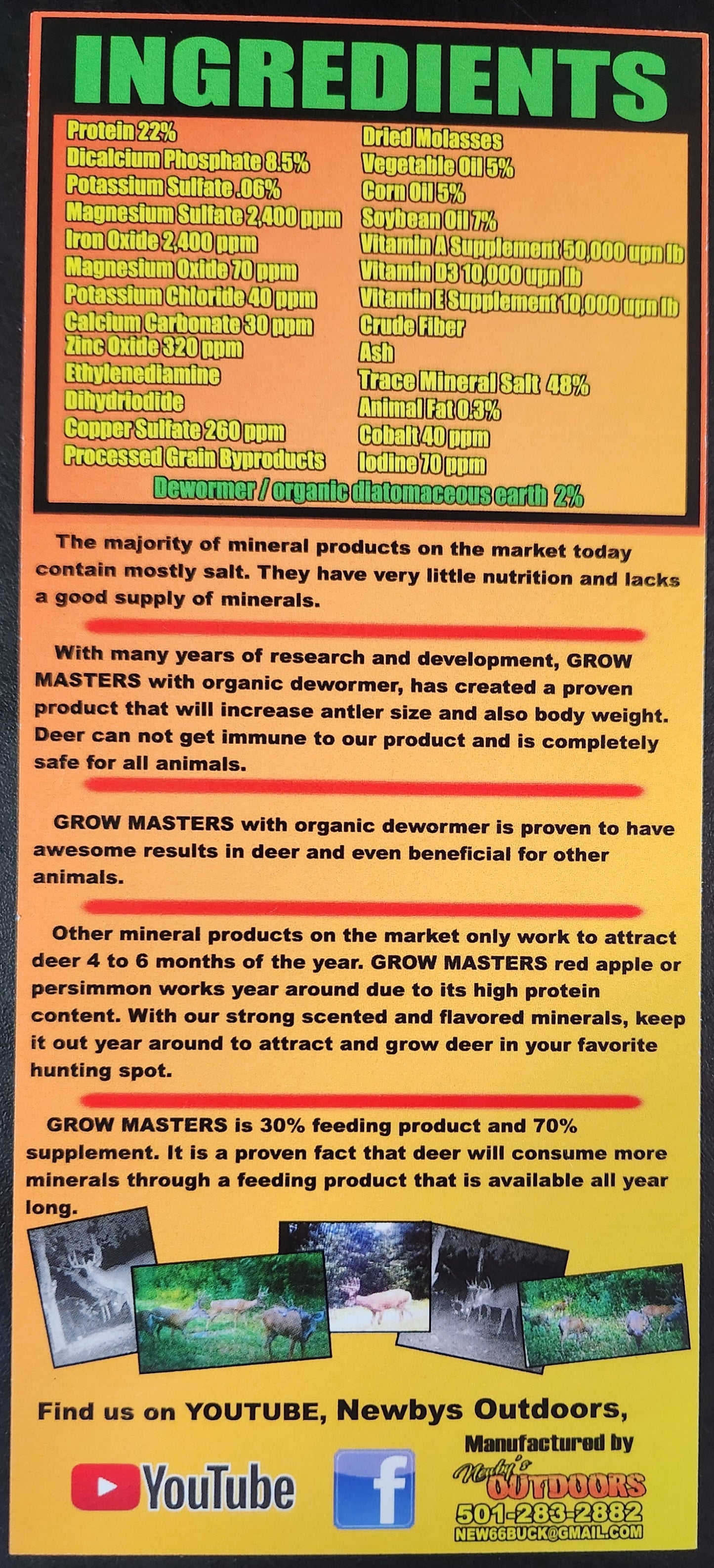 Grow Masters Deer Minerals/Dewormer 5 Gallon 50 Pound bucket - The Tool Store