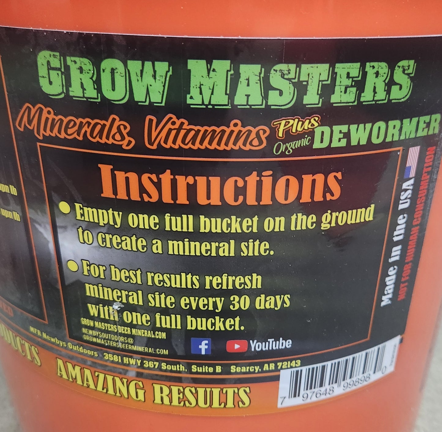 Grow Masters Deer Minerals/Dewormer 5 Gallon 50 Pound bucket - The Tool Store