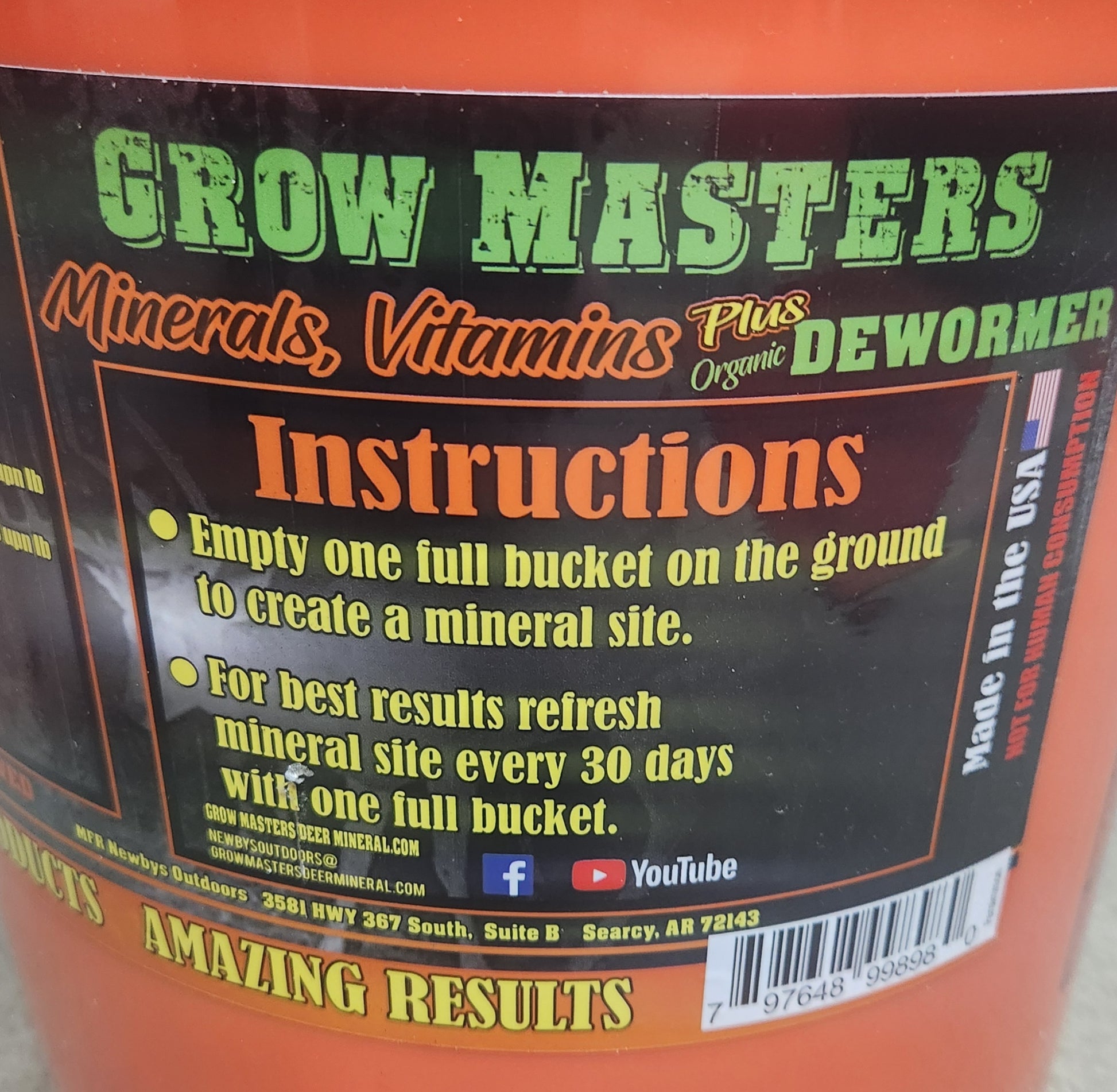 Grow Masters Deer Minerals/Dewormer 5 Gallon 50 Pound bucket - The Tool Store