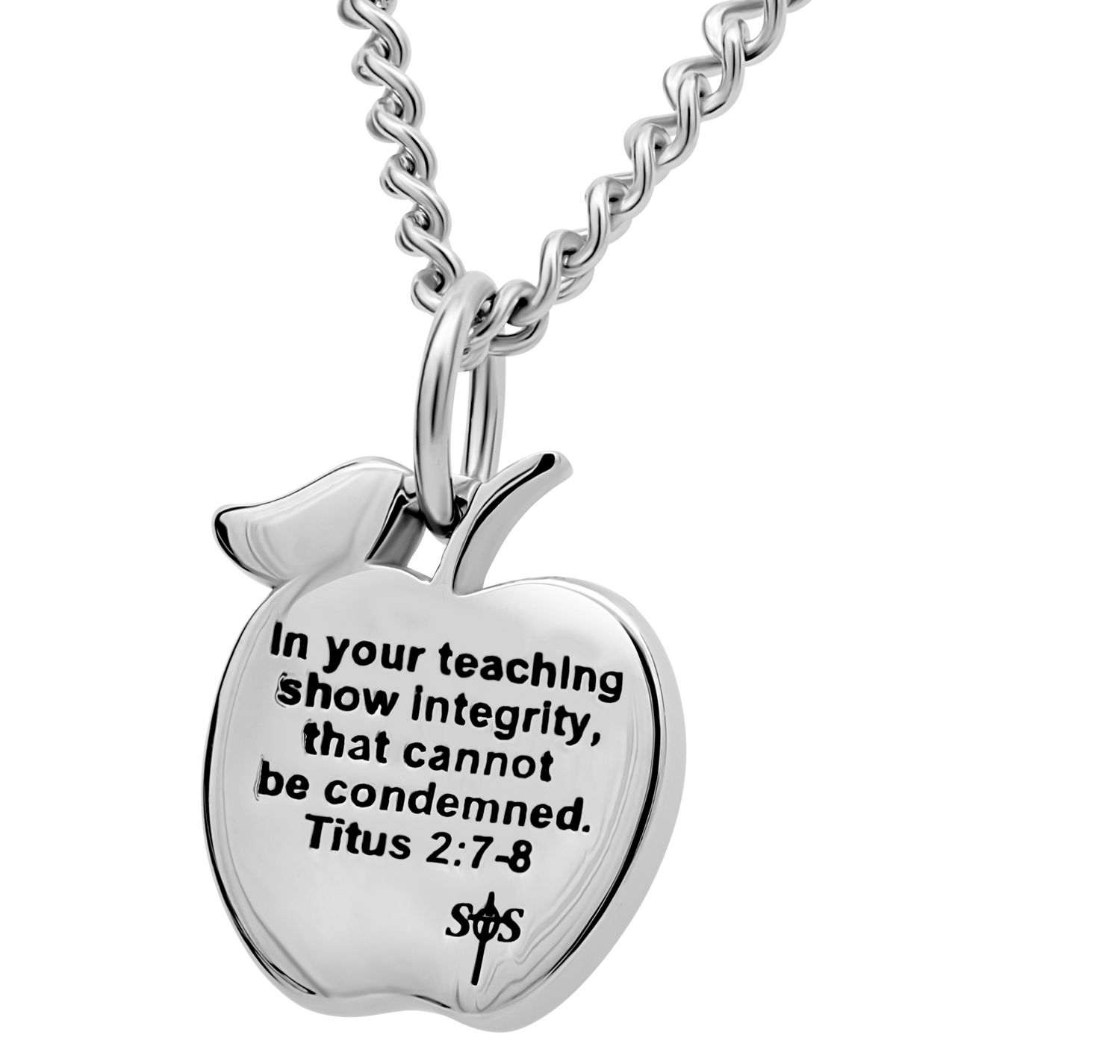 Shields of Strength Women Teacher's Apple Necklace-Titus 2:7-8 - The Tool Store
