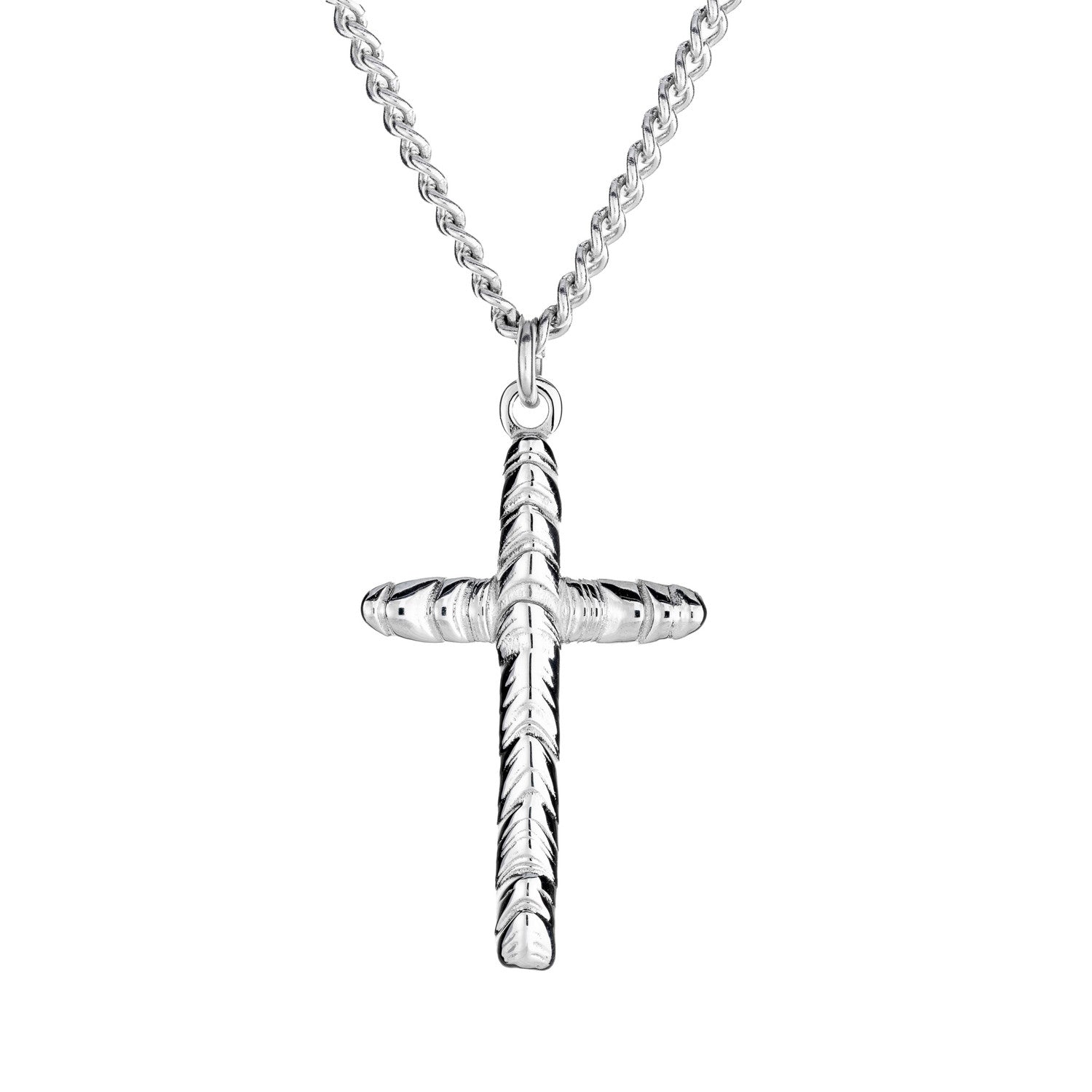 Shields of Strength Men's Welder Bead Cross Necklace - John 19:30 - The Tool Store