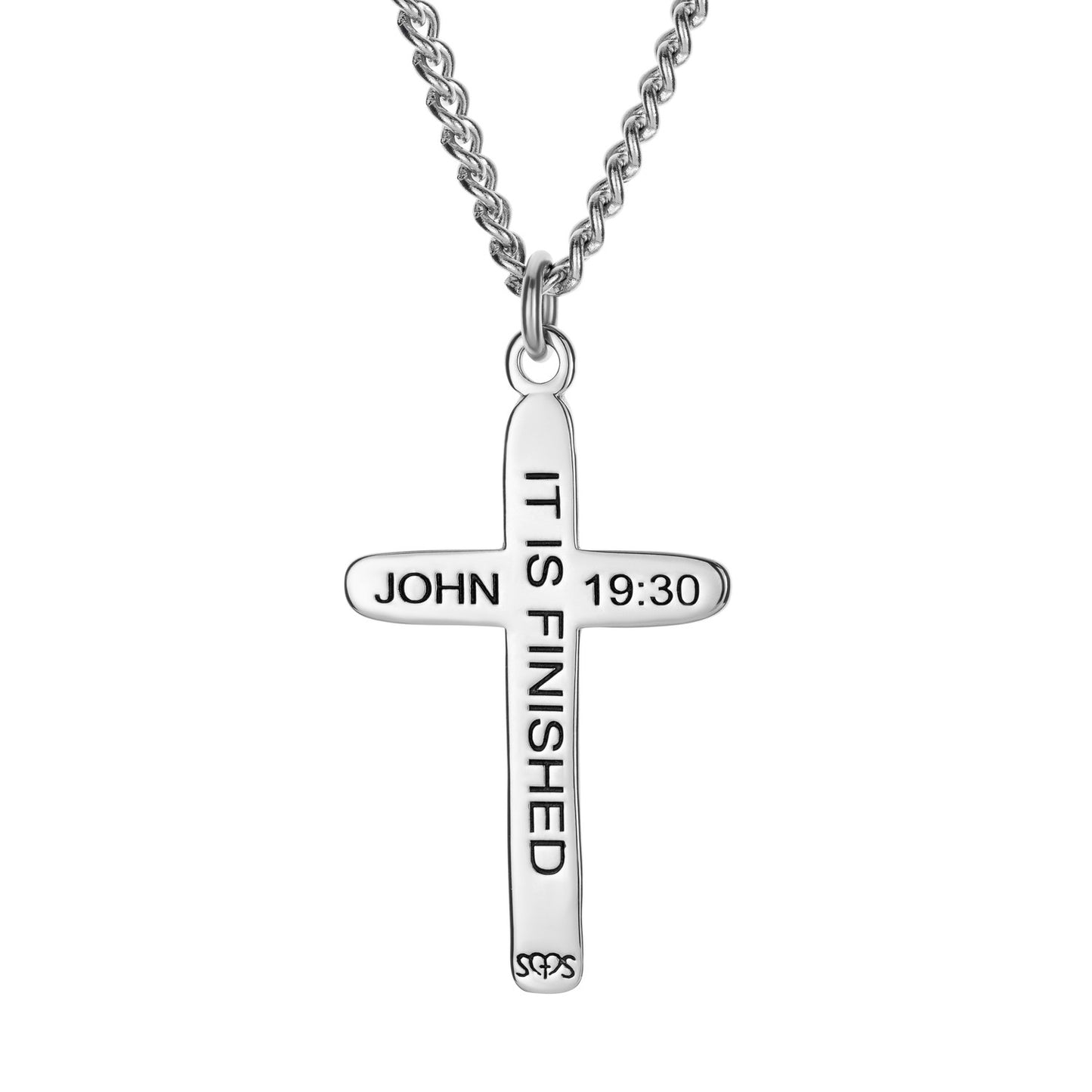 Shields of Strength Men's Welder Bead Cross Necklace - John 19:30 - The Tool Store