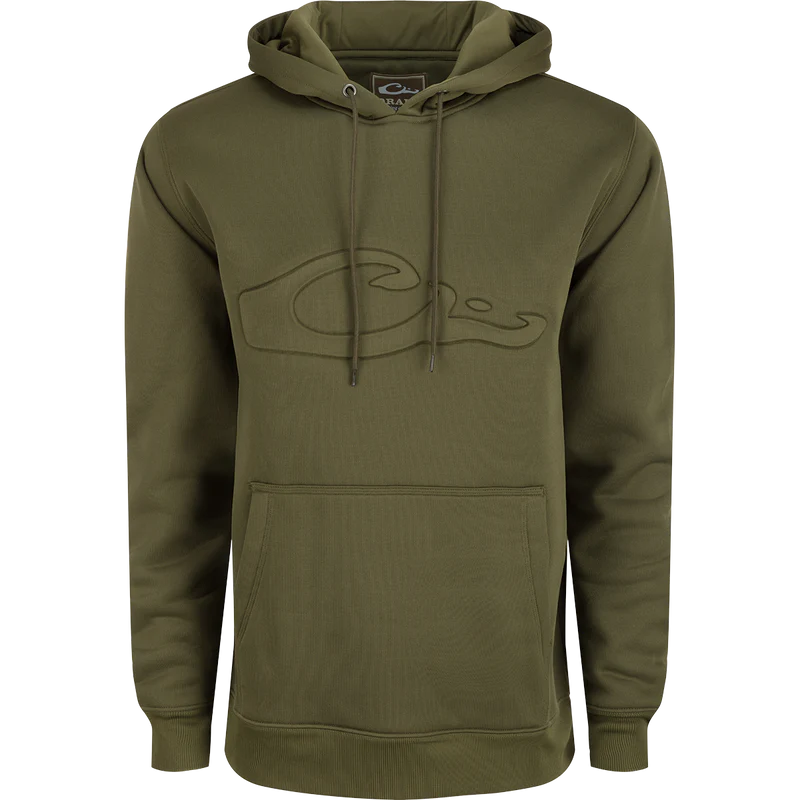 Drake Back Eddy Embossed Hoodie Kalamata Olive - The Tool Store