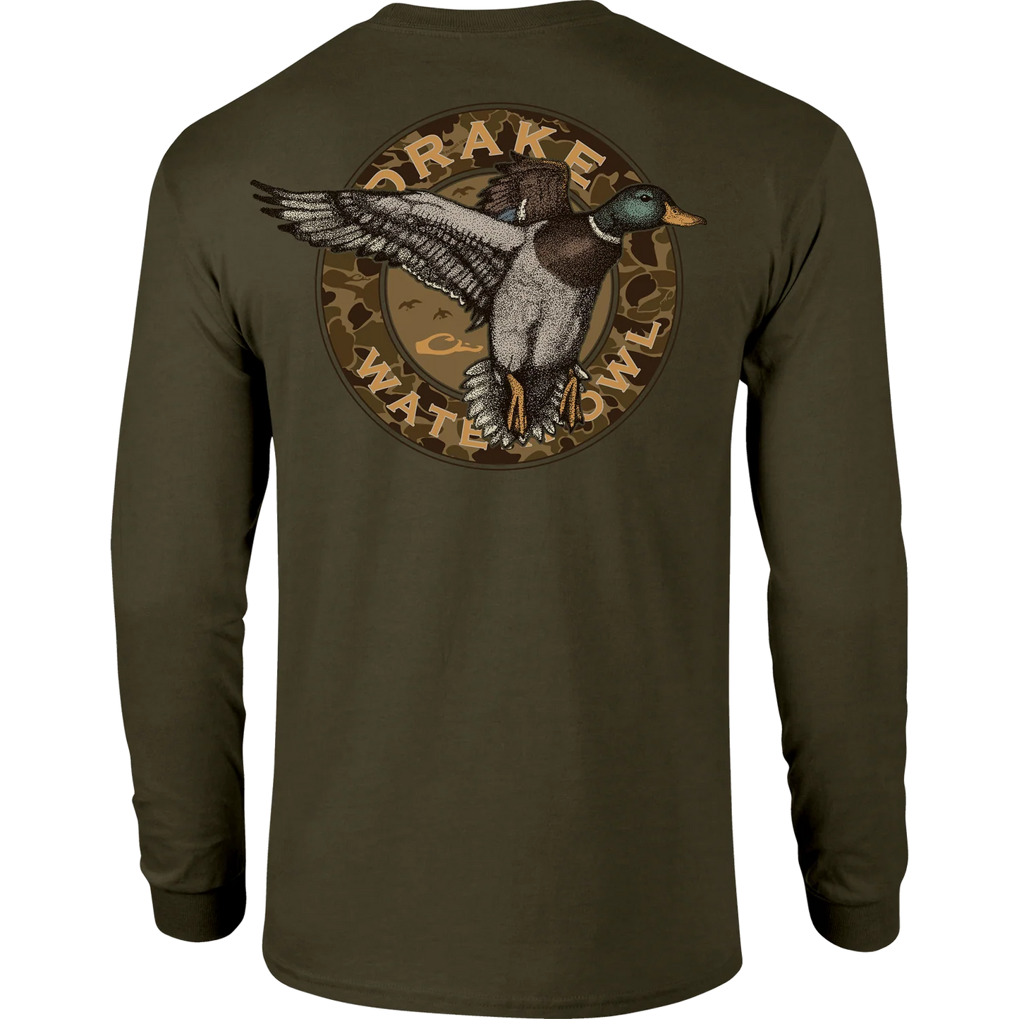 Drake Waterfowl Circle Mallard Long Sleeve T-Shirt - Kalamata - The Tool Store