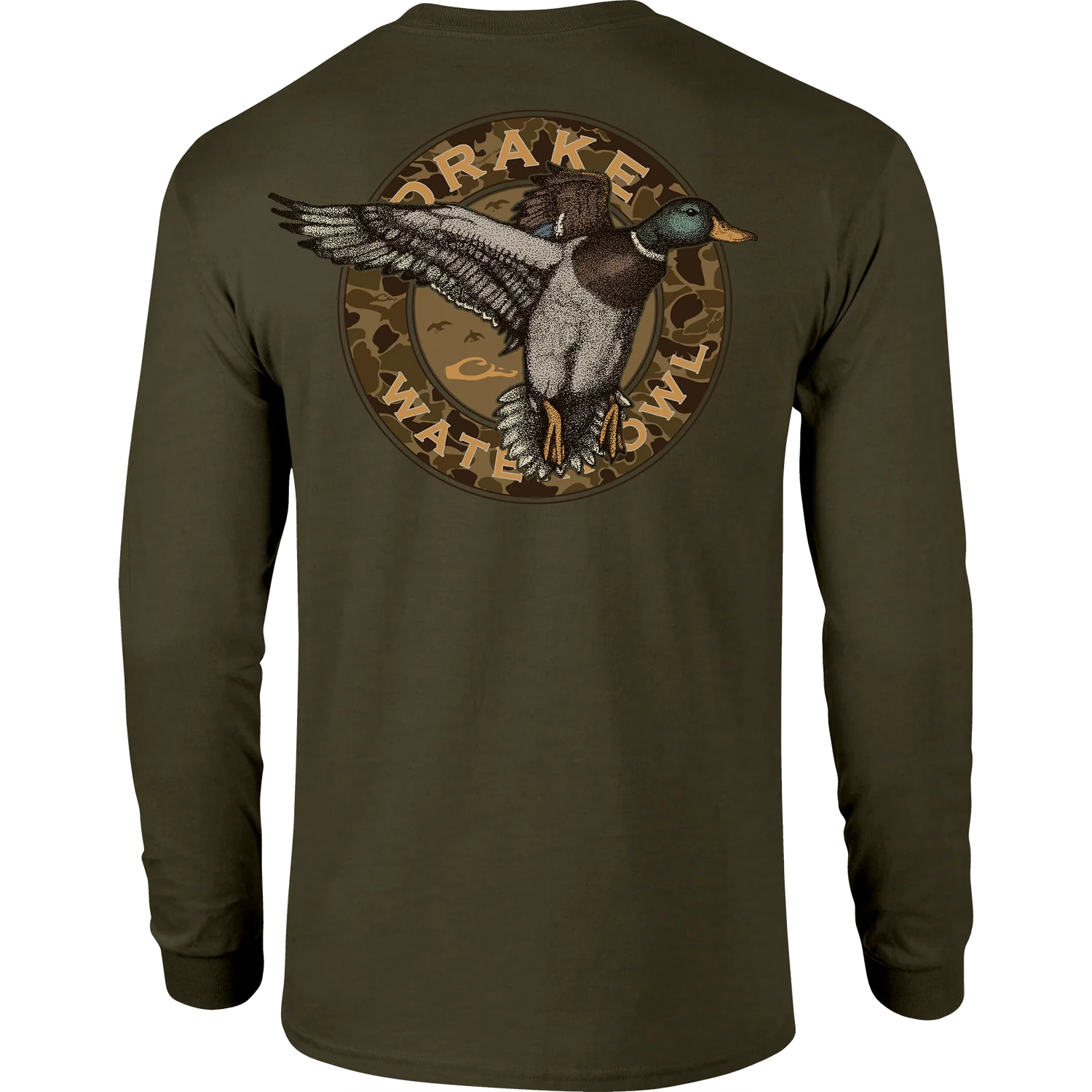 Drake Waterfowl Circle Mallard Long Sleeve T-Shirt - Kalamata - The Tool Store