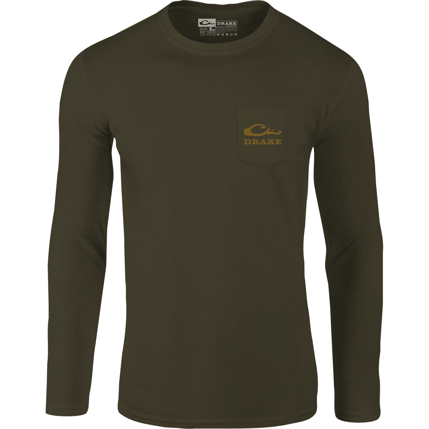 Drake Waterfowl Circle Mallard Long Sleeve T-Shirt - Kalamata - The Tool Store