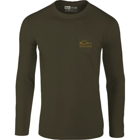 Drake Waterfowl Circle Mallard Long Sleeve T-Shirt - Kalamata - The Tool Store