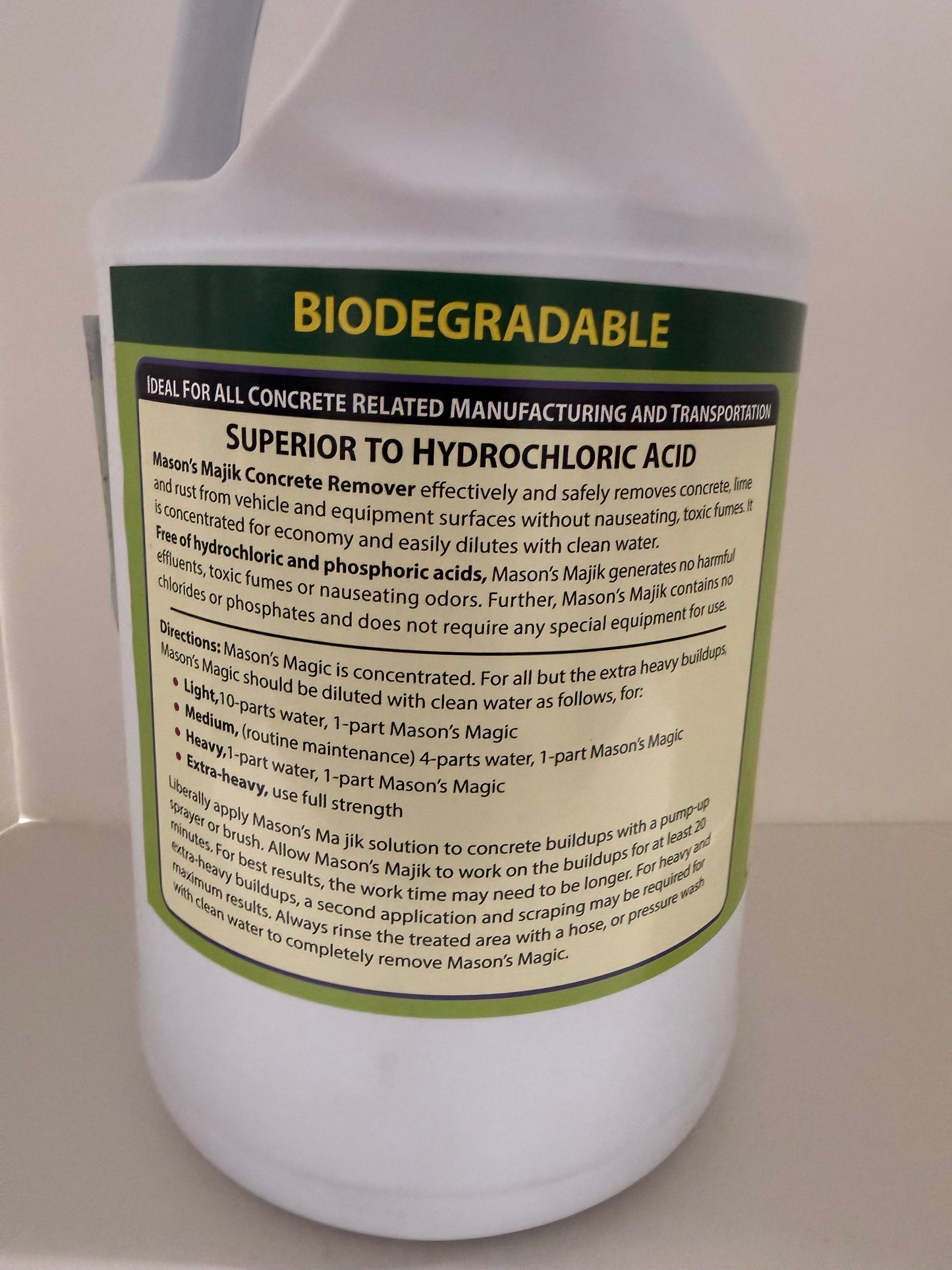 Mule Head Mason’s Majik Biodegradable Concrete Remover Concentrate - 1 Gallon