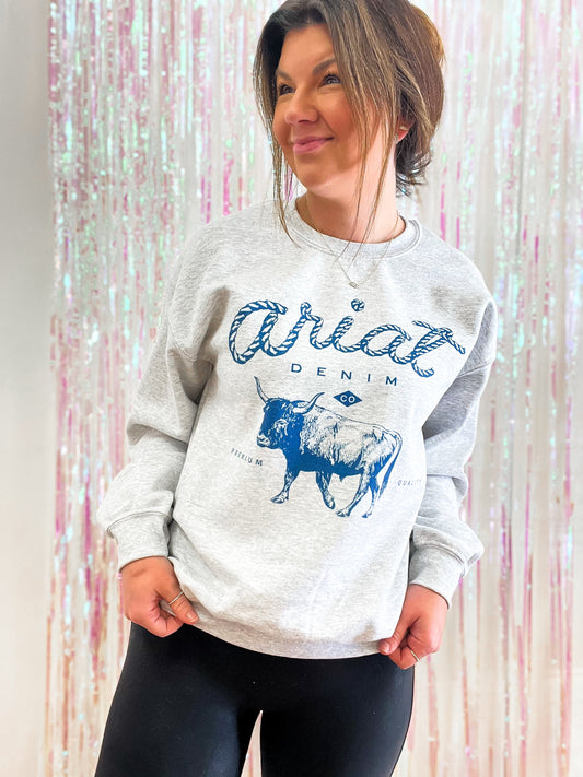 Western Denim Sweatshirt