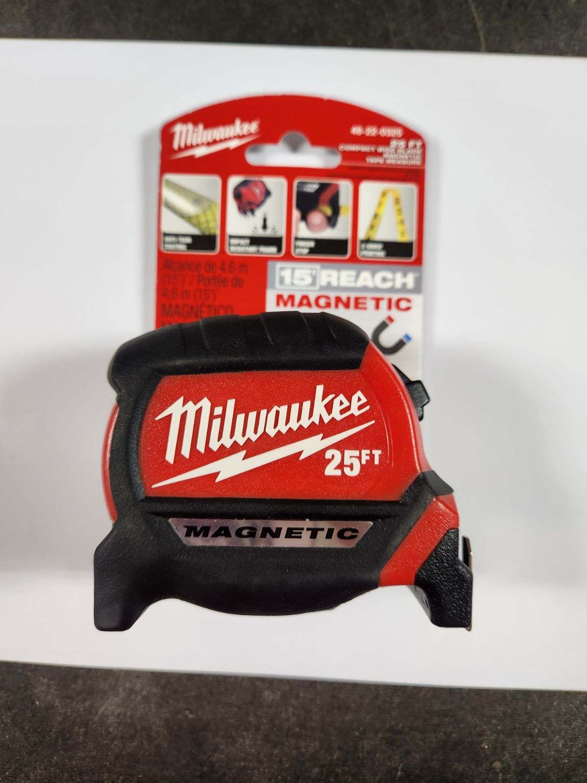 Milwaukee 25ft Compact Wide Blade Magnetic Tape Measure - new overstock - The Tool Store