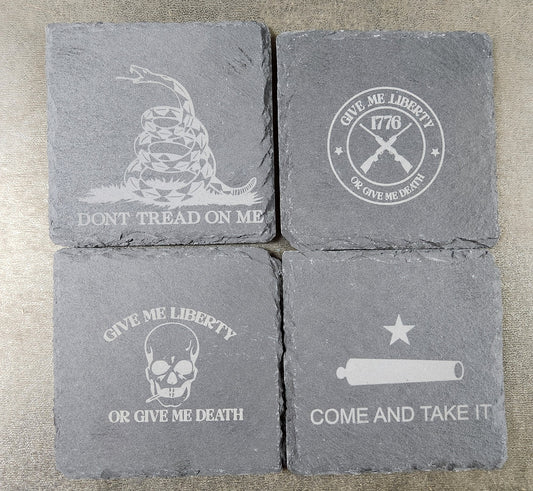 2nd Amendment Slate/Rock Coasters Mix Set 2