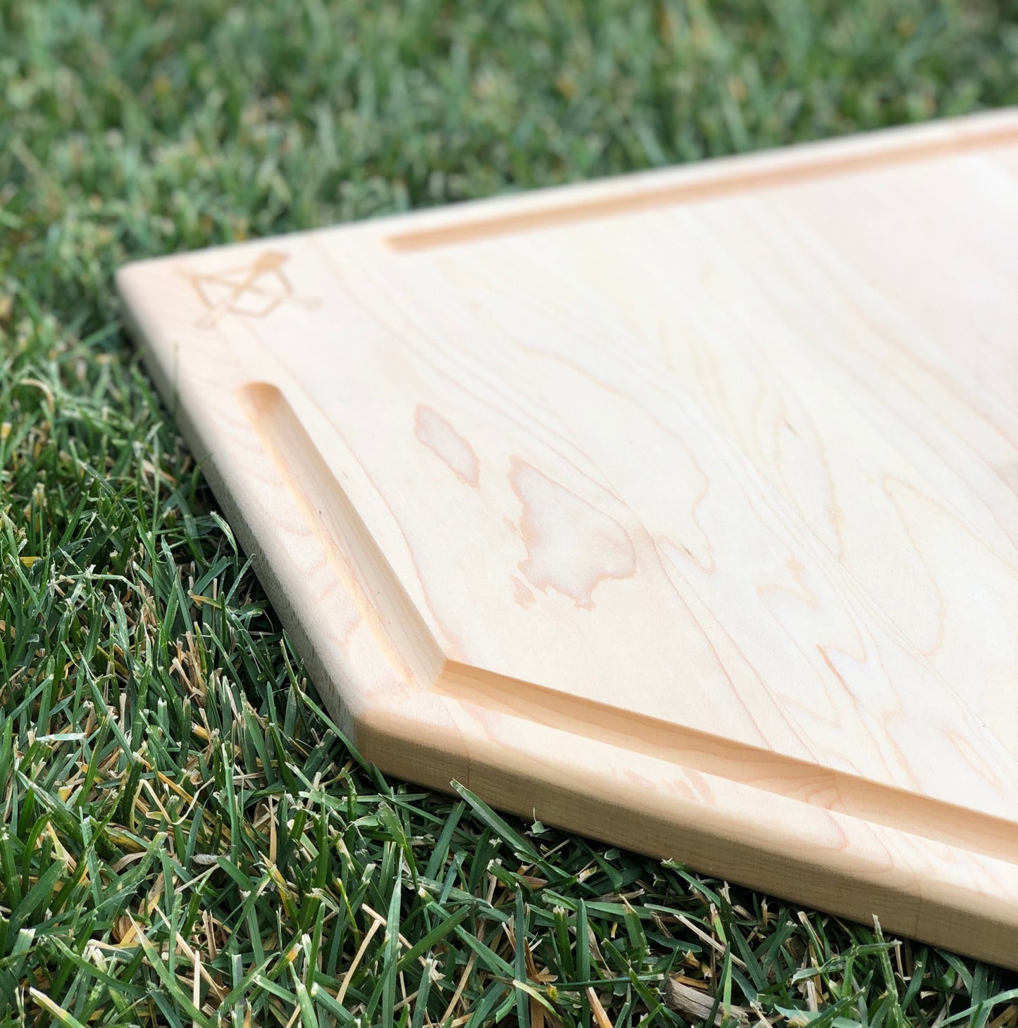 Full Size (17" x 17") Home Plate Cutting Board With Trough - The Tool Store