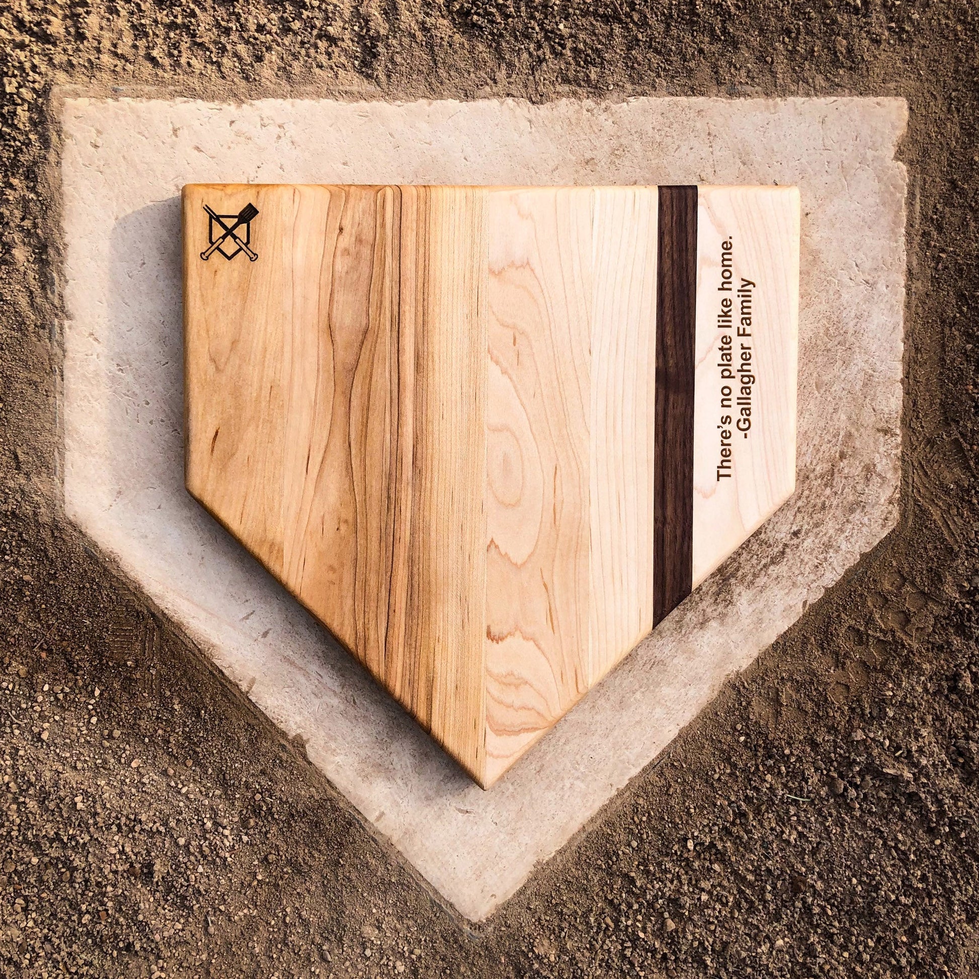 "Home Plate" Cutting Board with Custom Text Engraving (12"x12") - The Tool Store