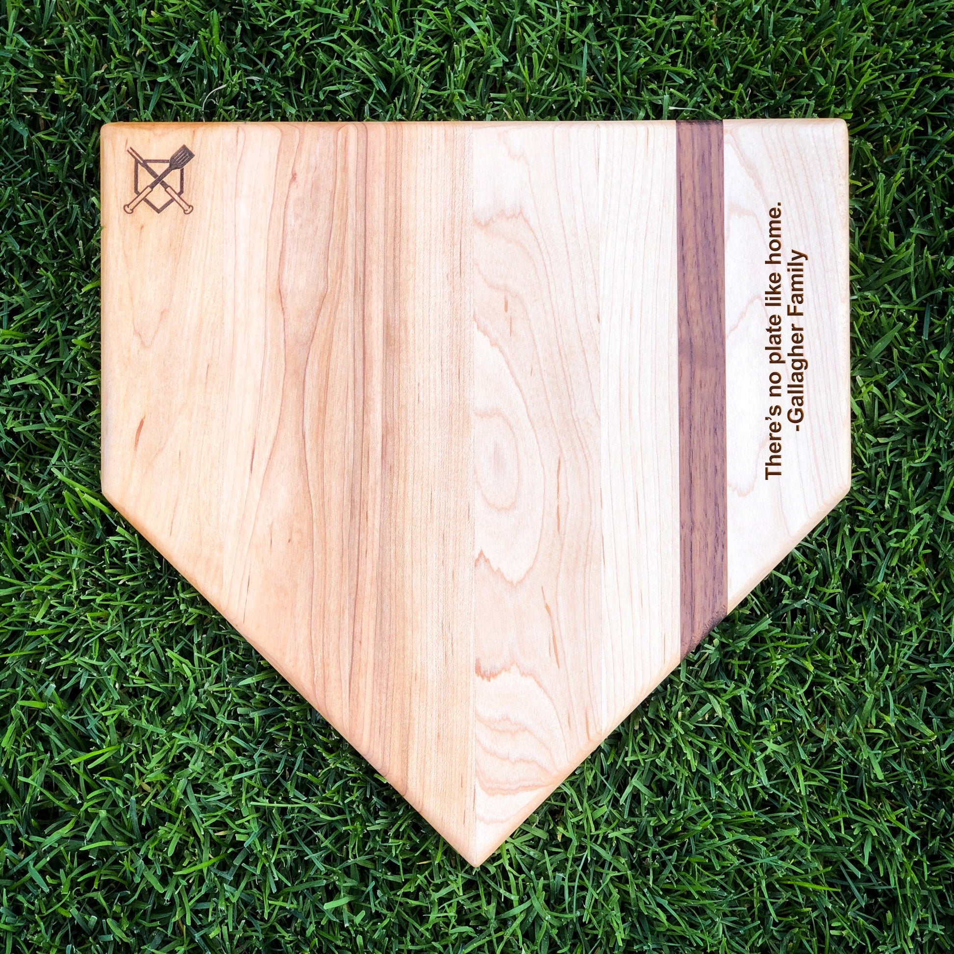 Full Size (17" x 17") Home Plate Cutting Board with Custom Text Engraving - The Tool Store