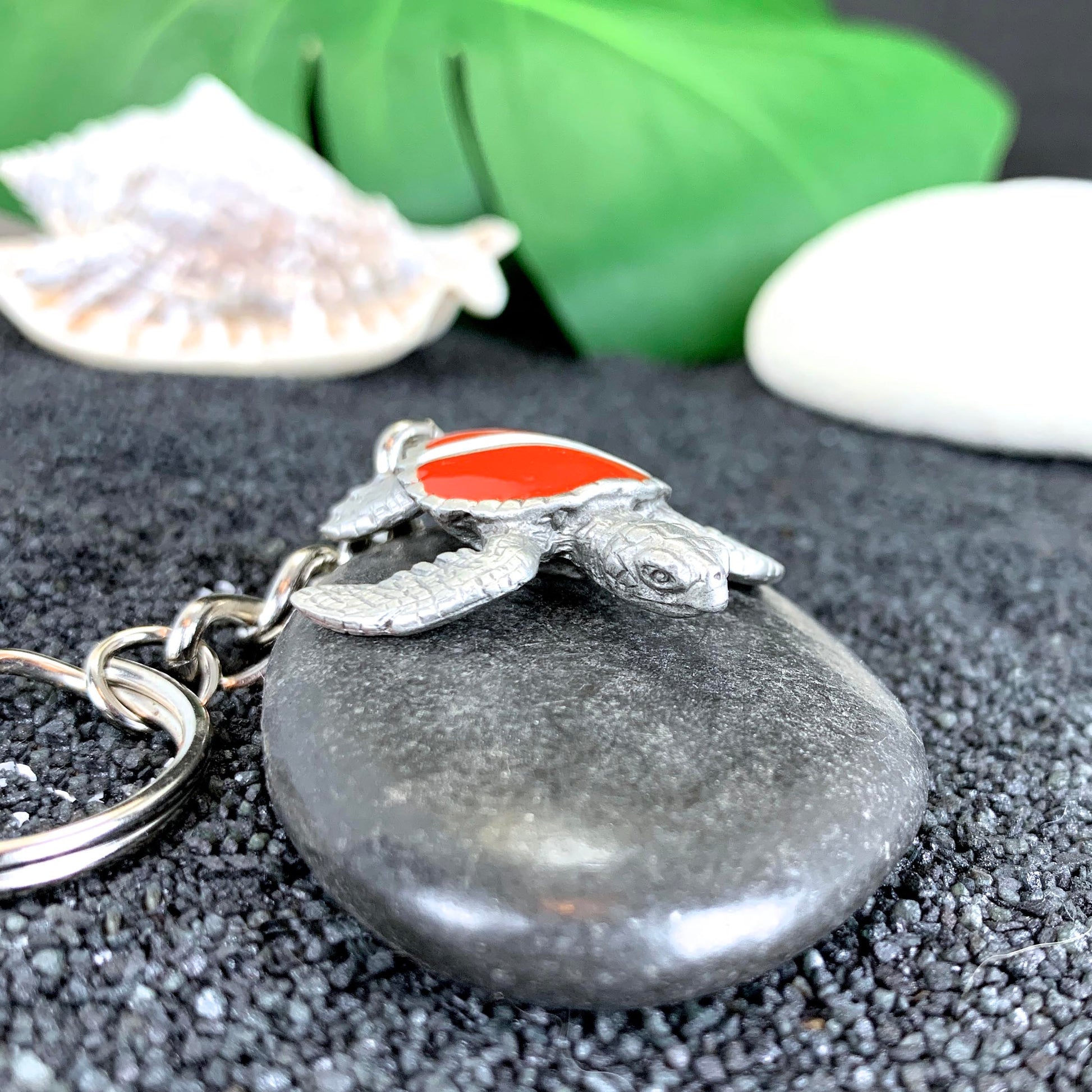 Turtle Keychain with Dive Flag for Men and Women- Gift for Turtle Lovers, Scuba Diving Turtle Keyring, Sea Turtle Key Fob, Gifts for Scuba - The Tool Store