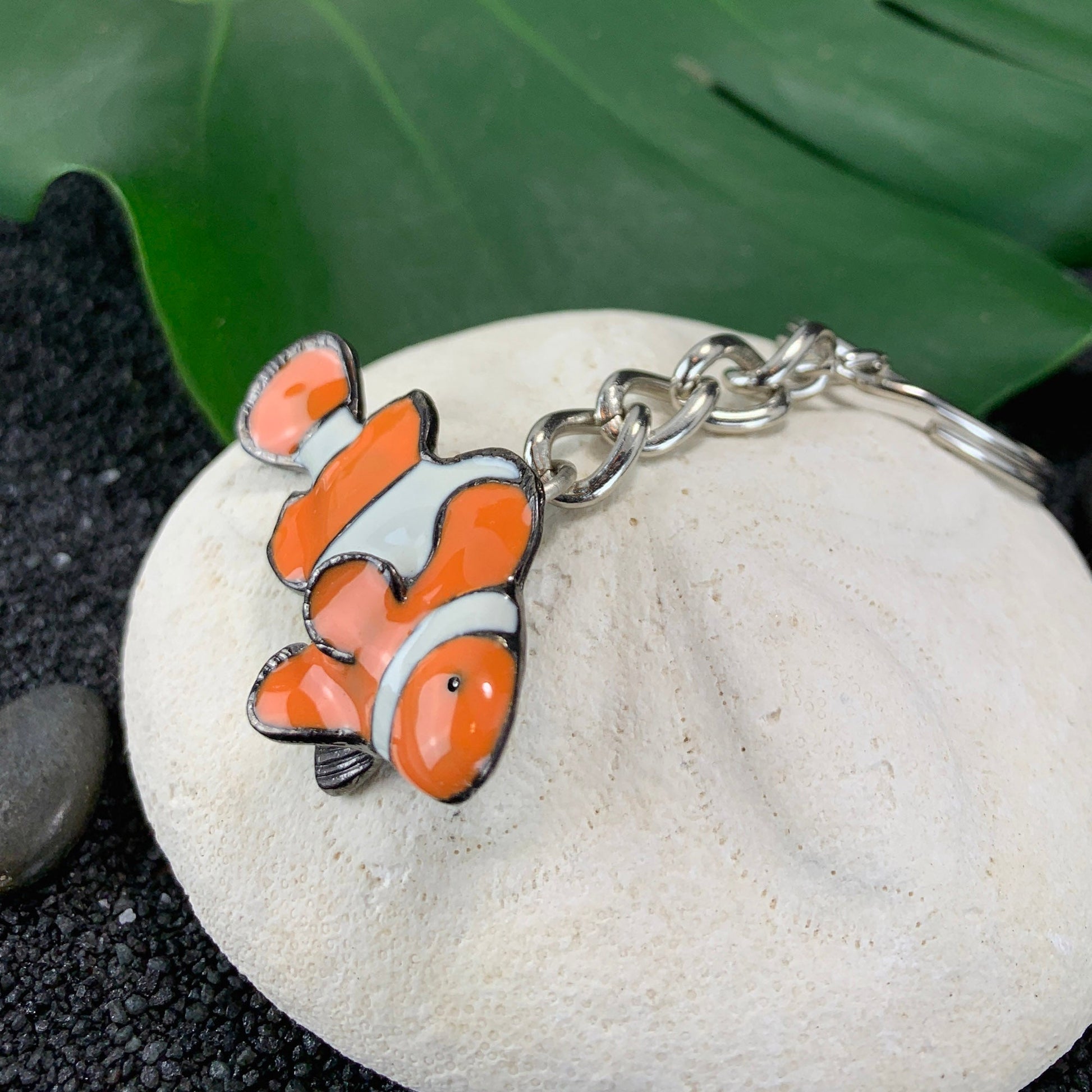 Clown Fish Keychain for Women and Teens-Key Chain Gift for Women, Clown Fish Key Ring, Clown Fish Charm, Gifts for Ocean Lovers, Pewter Keychains - The Tool Store