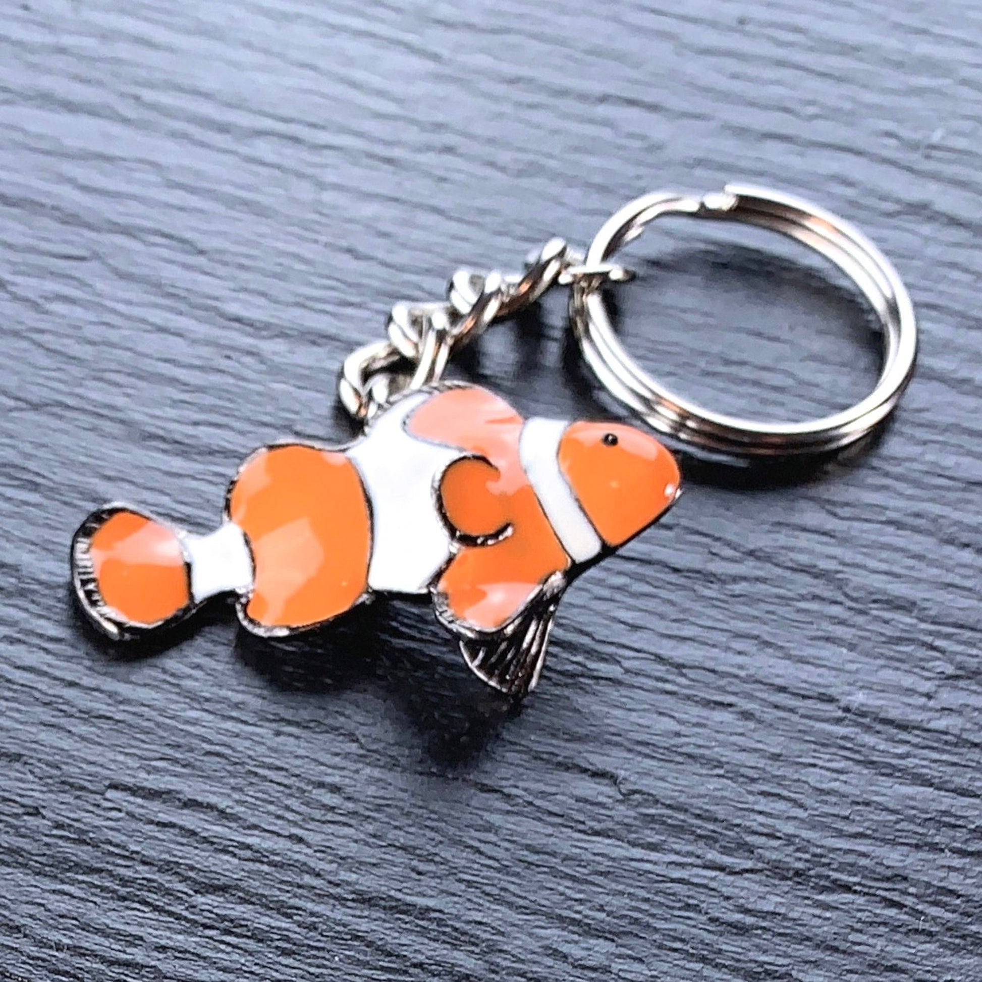 Clown Fish Keychain for Women and Teens-Key Chain Gift for Women, Clown Fish Key Ring, Clown Fish Charm, Gifts for Ocean Lovers, Pewter Keychains - The Tool Store