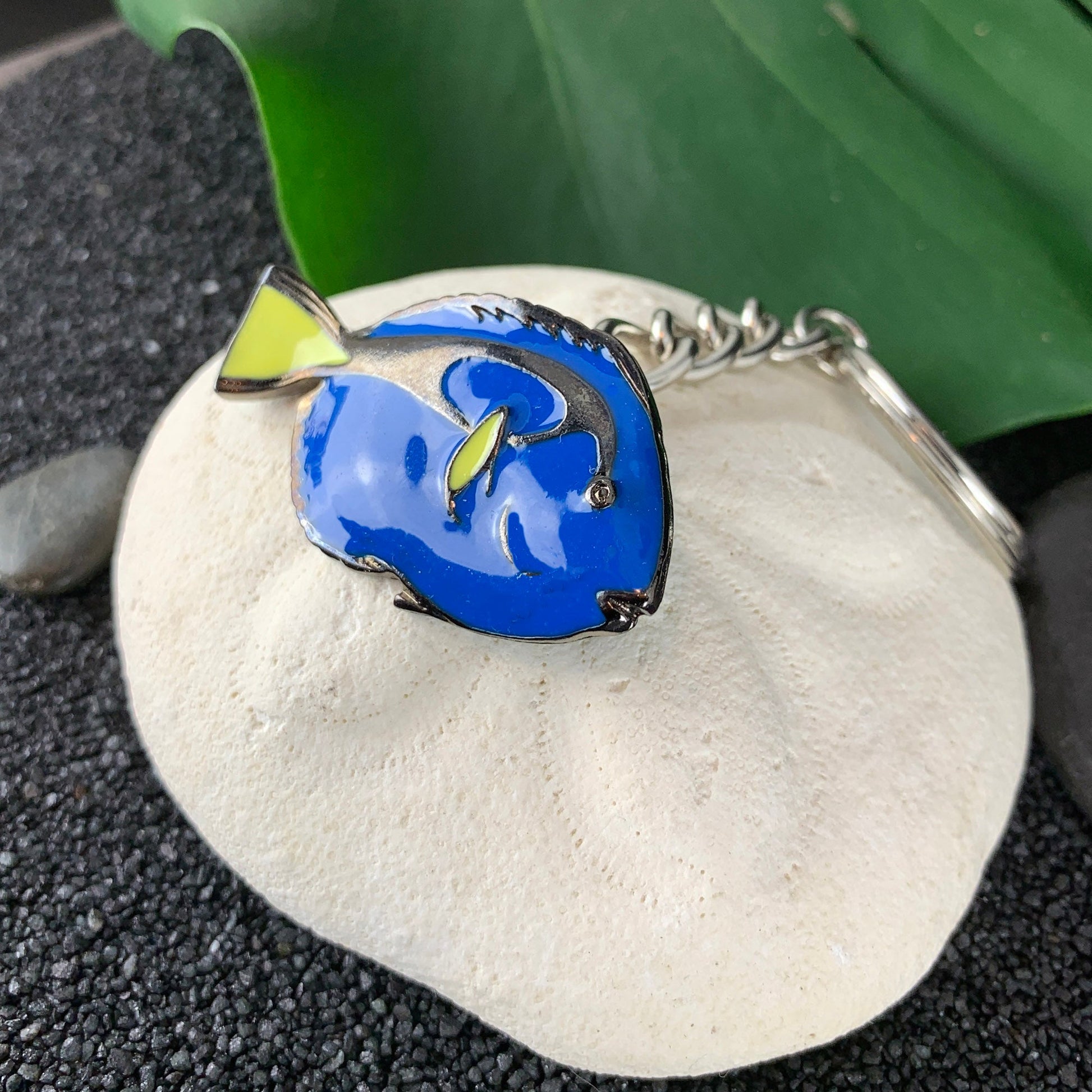 Blue Tang Keychain for Women and Teens-Key Chain Gifts, Blue Tang Key Ring, Blue Tang Charm, Gift for Ocean Lover, Pewter Keychain - The Tool Store