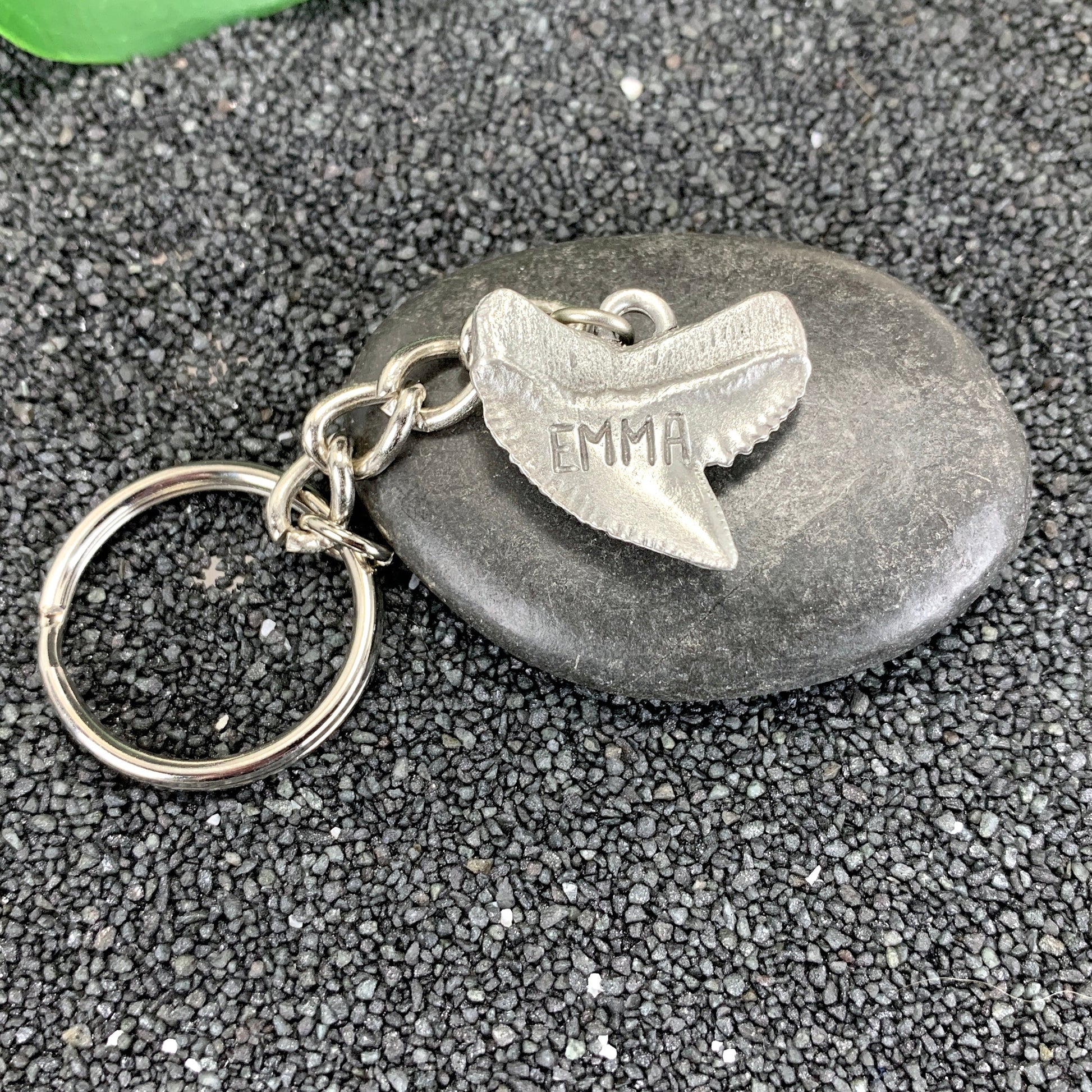 Shark Tooth Keychain, Shark Tooth Key Ring, Tiger Shark Tooth Keychain, Gifts for Shark Lovers, Shark Key Fob, Pewter Key Chain, Scuba Gifts - The Tool Store