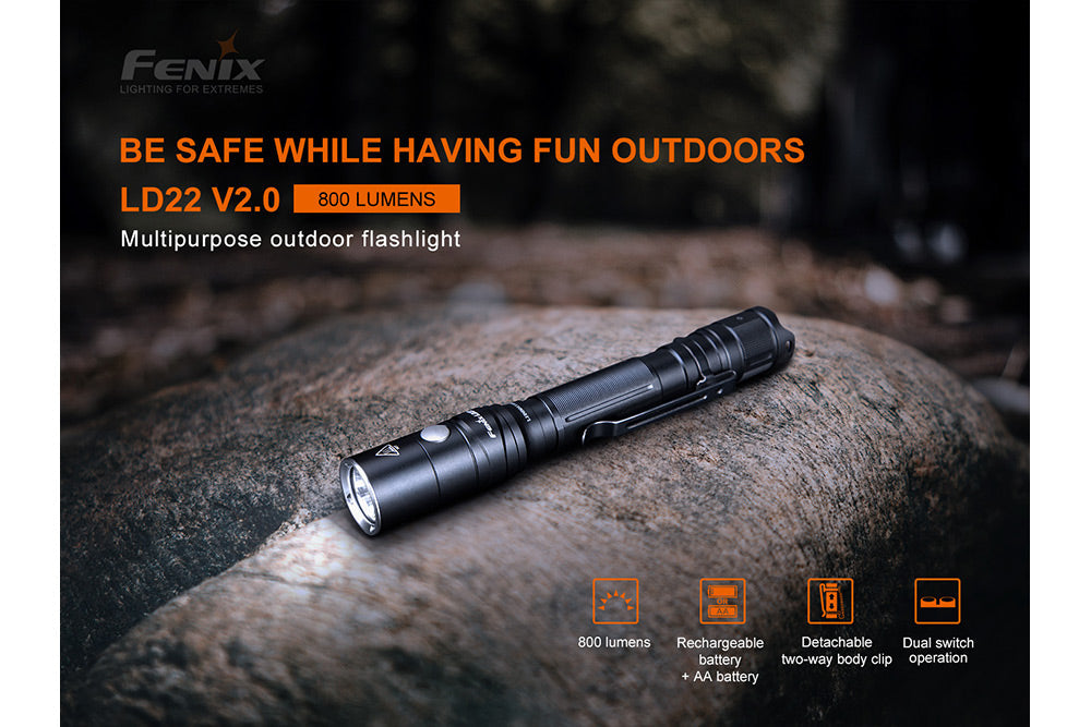 Fenix LD22 V2 Compact LED Flashlight - 800 Lumens - The Tool Store