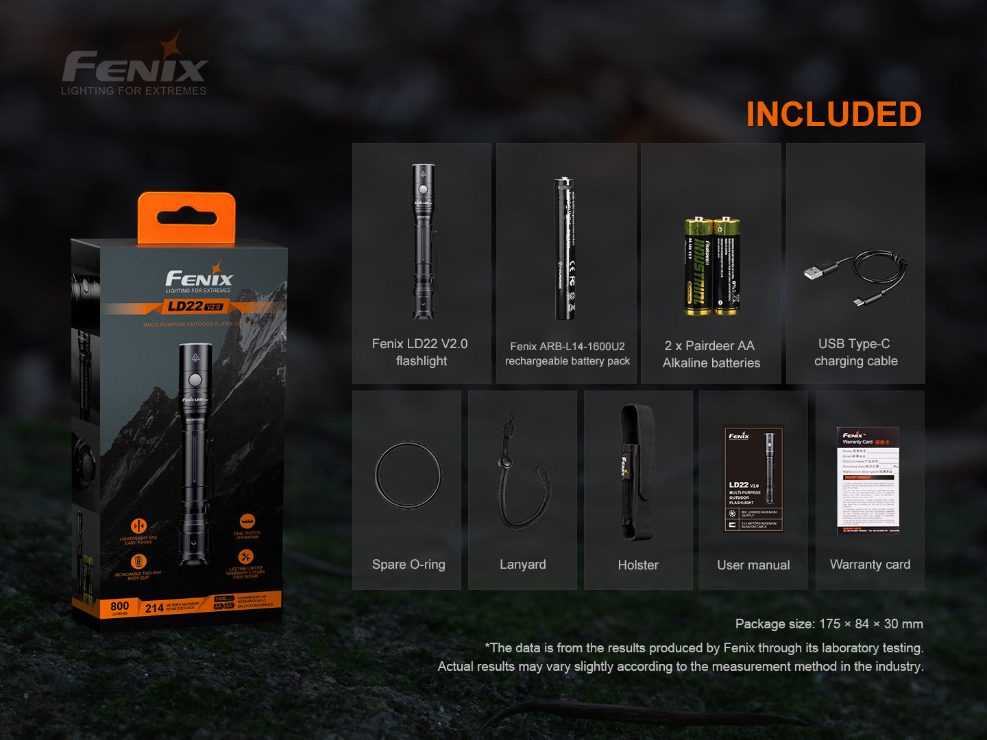 Fenix LD22 V2 Compact LED Flashlight - 800 Lumens - The Tool Store