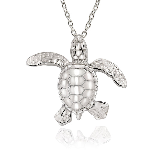 Turtle Necklace Sterling Silver- Miniature Turtle Pendant, Sea Turtle Gifts, Sterling Silver Turtle Charm Necklace, Gifts for Turtle Lovers - The Tool Store