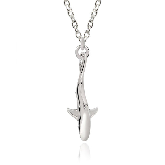Shark Necklace for Woman and Teens Sterling Silver- Mini Shark Charm Sterling, Shark Charm, Mini Shark Pendant Sterling Silver - The Tool Store