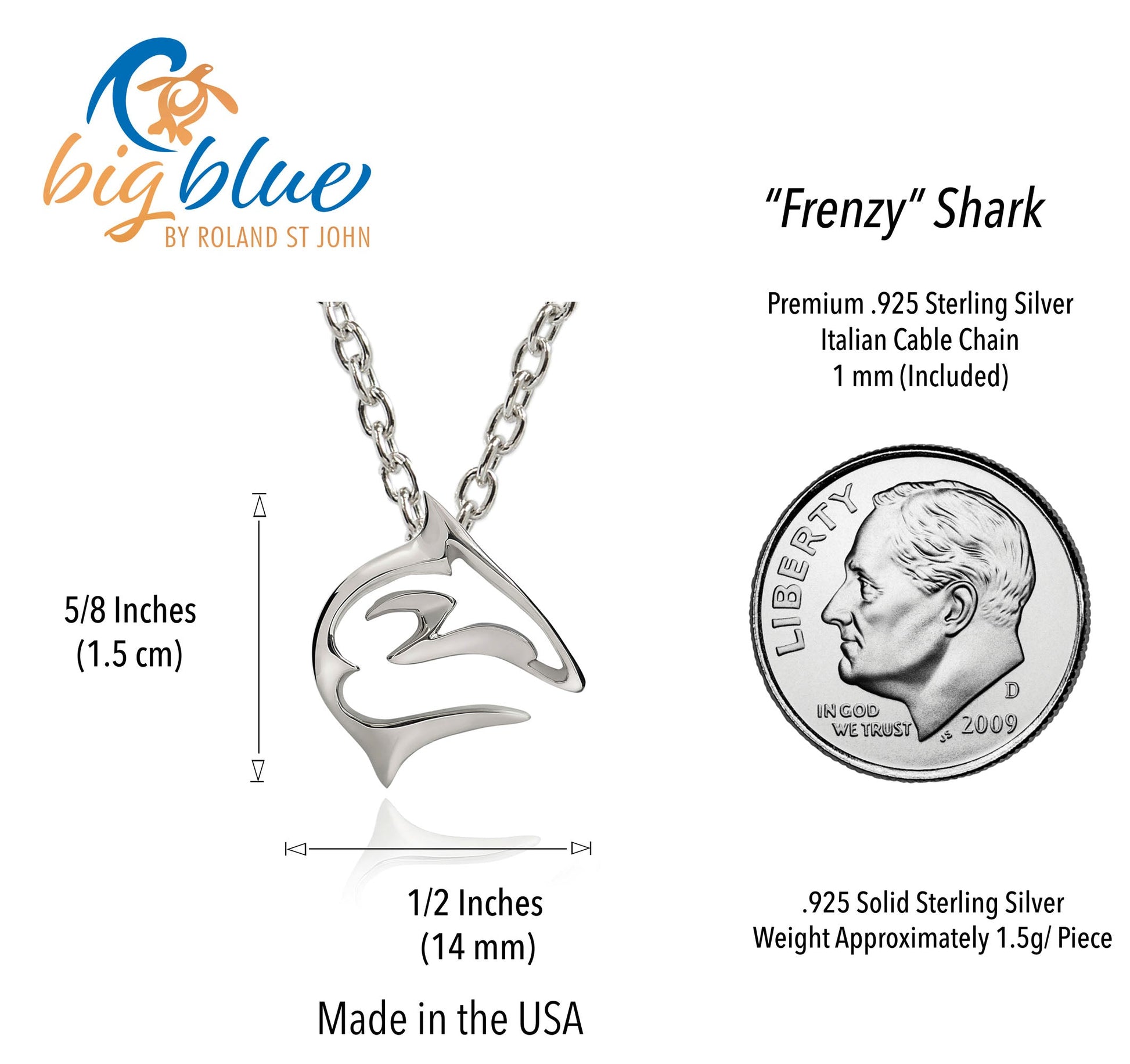 Shark Necklace for Women-Sterling Silver Shark Pendant, Shark Jewelry Gifts for Shark Lovers, Miniature Shark Pendant - The Tool Store