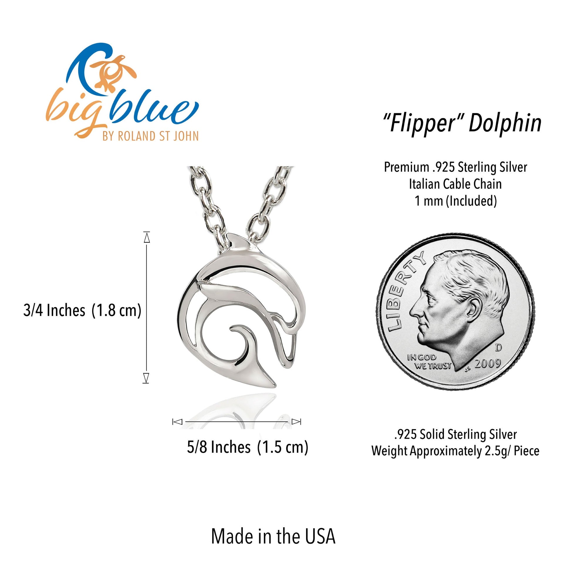 Dolphin Necklace Sterling Silver for Women- Dolphin Gifts for Women, Dolphin Jewelry, Miniature Dolphin Charms, Gifts for Dolphin Lovers - The Tool Store