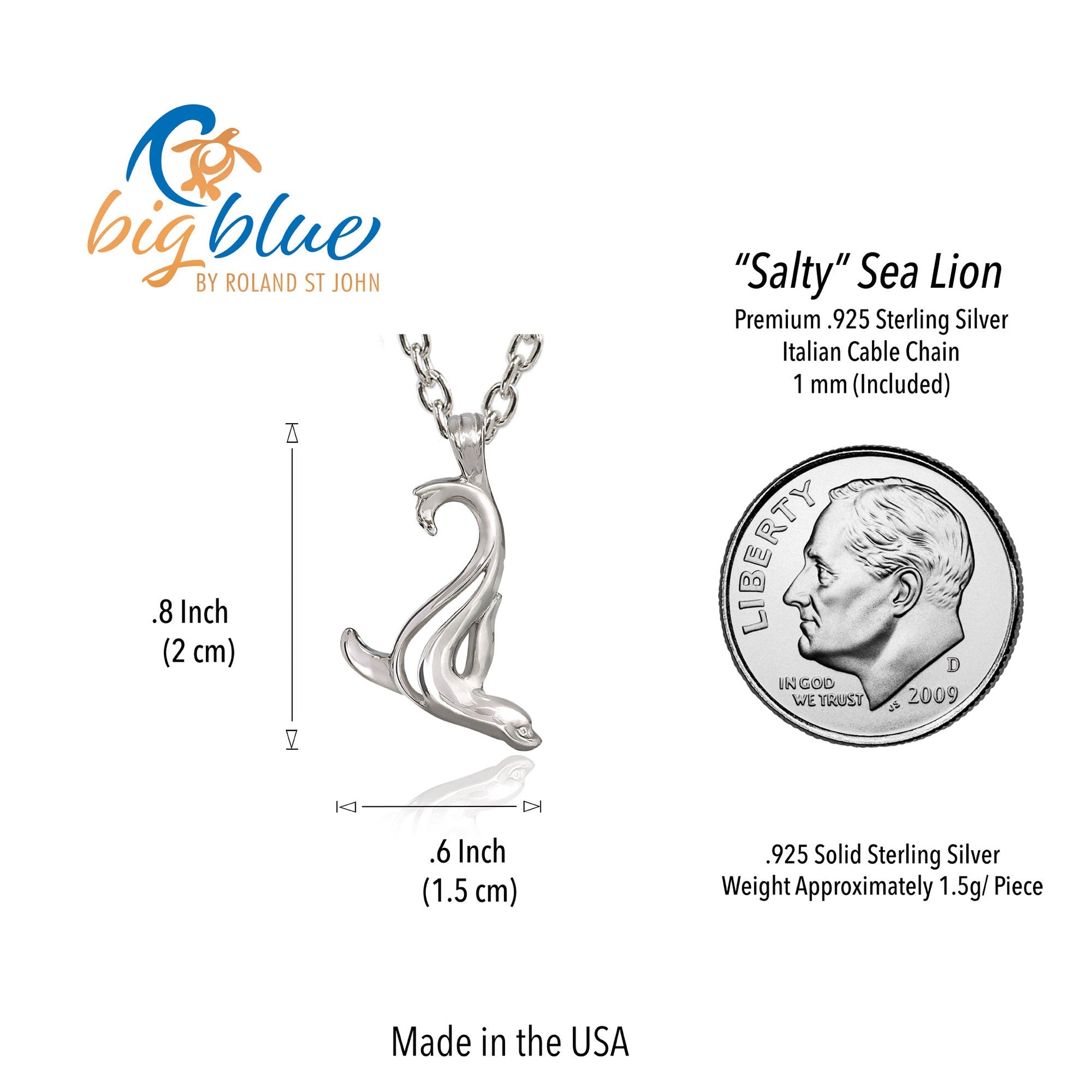 Sea Lion Necklaces for Women Sterling Silver- Small Sea Lion Necklaces for Girls, Sea Lion Charms, Beachy Necklaces, Sea Life Necklace, Sea Lion Gifts - The Tool Store