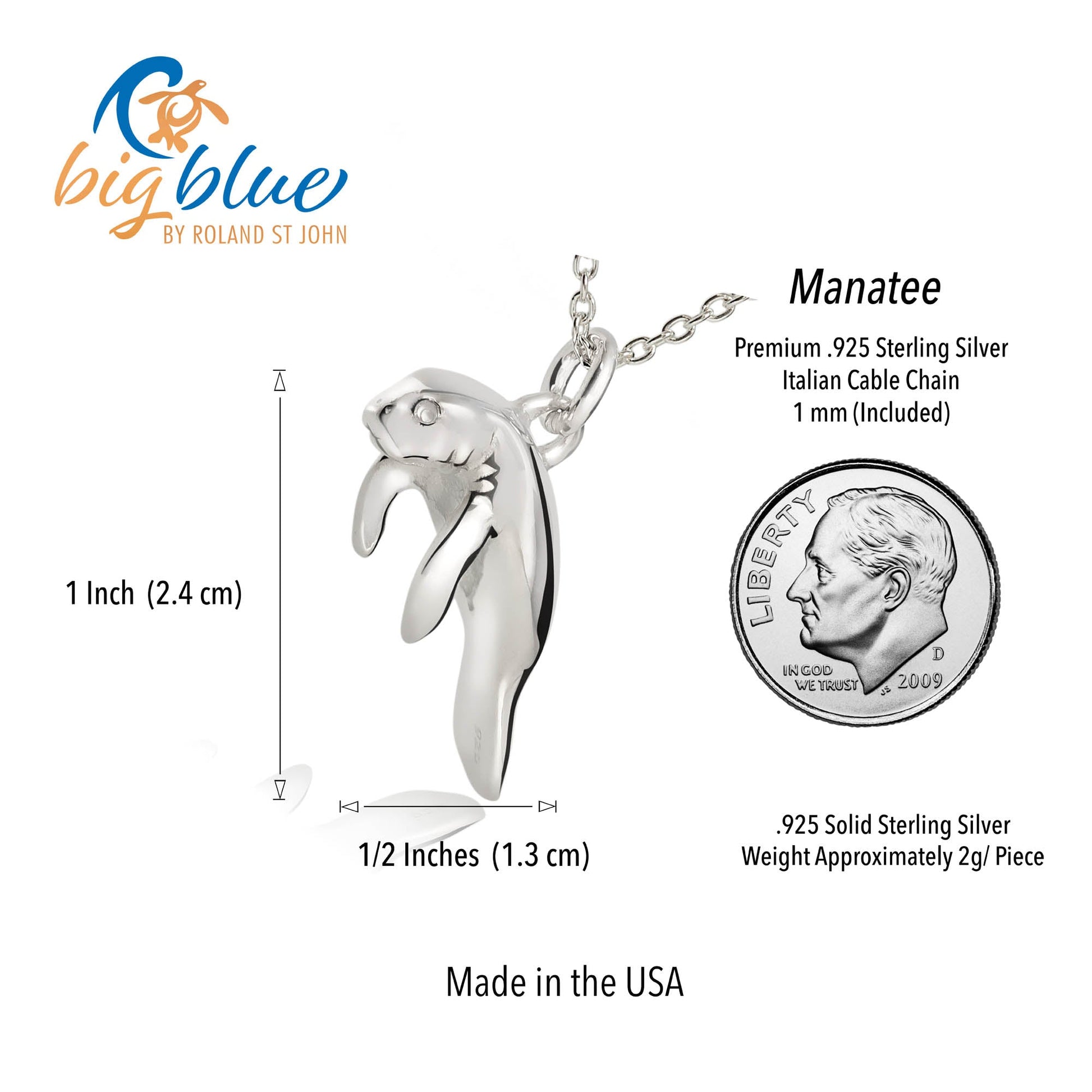 Manatee Necklaces for Women Sterling Silver, Small Manatee Necklace for Girls, Manatee Gifts - The Tool Store