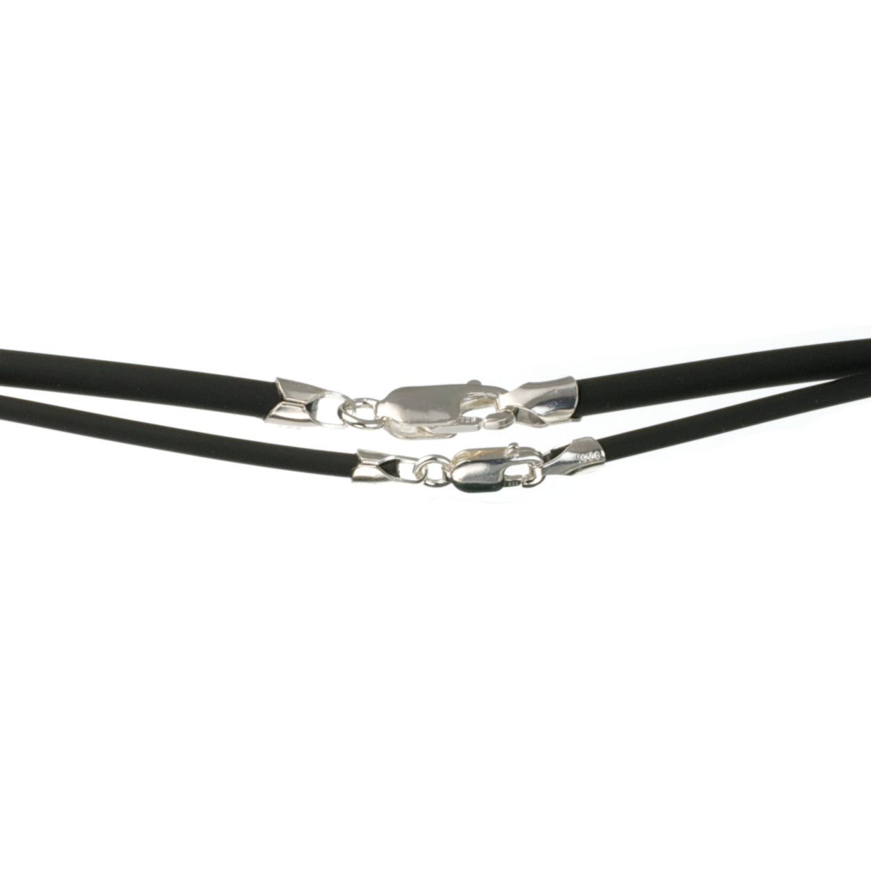 Black Neoprene Cord with Silver Clasp Necklace - The Tool Store