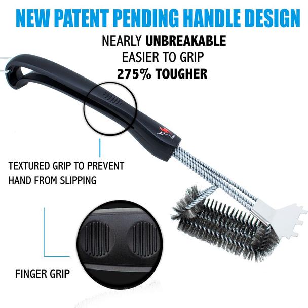 Kona Speed/Scrape Grill Brush & Scraper with Flex Grip Handle - Stainless Steel Bristles - The Tool Store