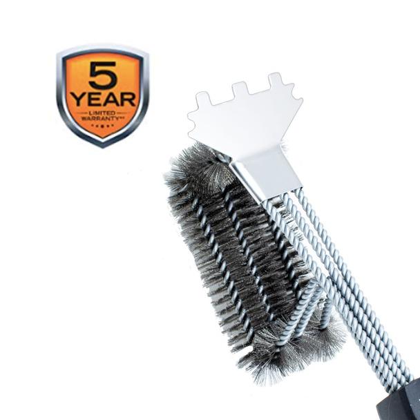 Kona Speed/Scrape Grill Brush & Scraper with Flex Grip Handle - Stainless Steel Bristles - The Tool Store