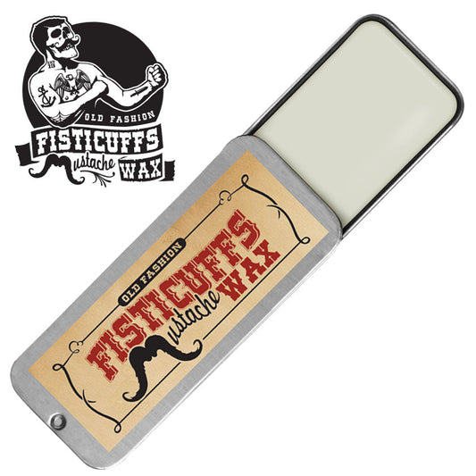 15g slide top tin of Fisticuffs Mustache Wax - The Tool Store